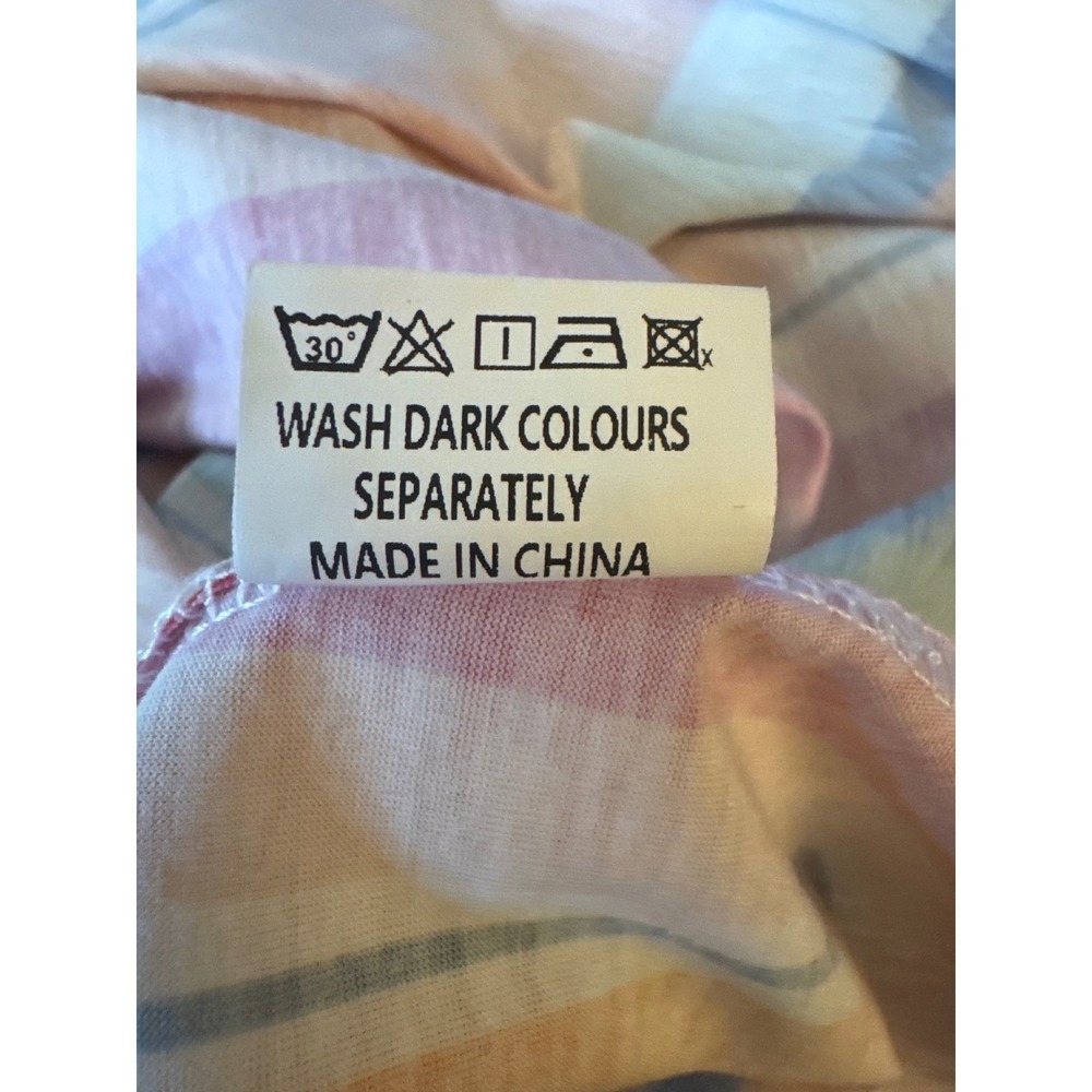 OUGES Striped Wrap Dress Womens Medium Multicolor Excellent Pockets V-Neck - Picture 9 of 10